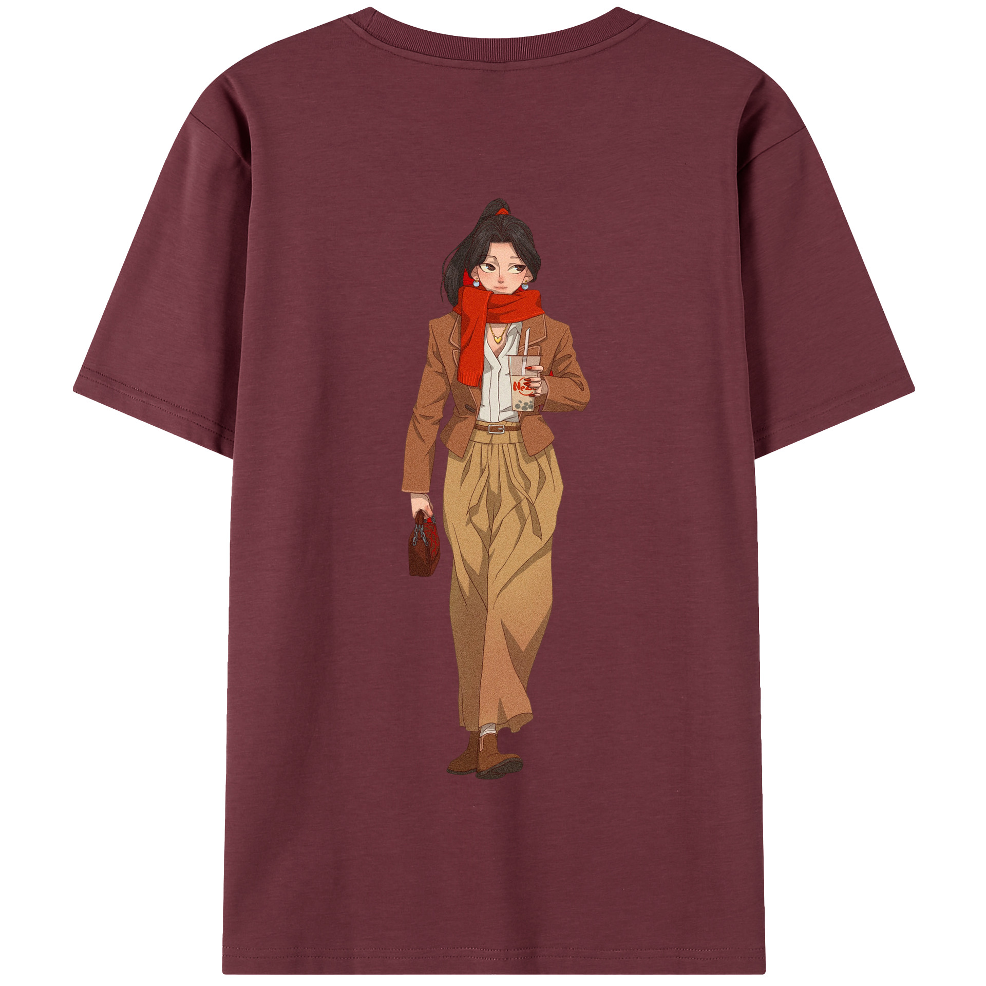 （画像用） Ne Zha 2 ナタ 魔童の大暴れ 綿100％半袖Tシャツ（背面プリント）